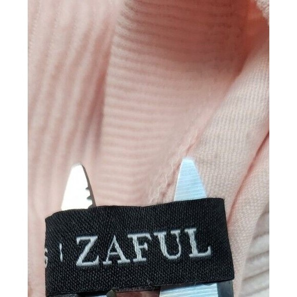 Women Dark Blue Colorblock Pink Long Sleeve Corduroy Sweatshirt small zaful - Picture 5 of 7